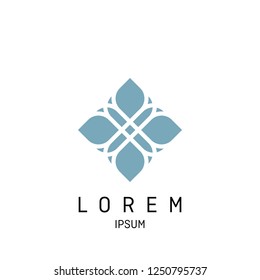 Abstract elegant flower logo icon vector design. Universal creative premium symbol. Graceful jewel vector sign.