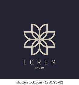 Abstrakte elegante Blume Logo Symbol Vektordesign. Universal Creative Premium Symbol. Schmuckstück, Vektorzeichen.