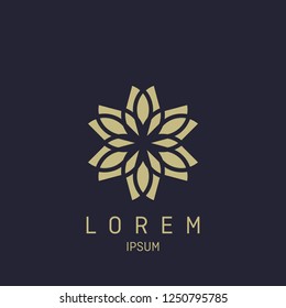 Abstract elegant flower logo icon vector design. Universal creative premium symbol. Graceful jewel vector sign.