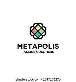 Abstract elegant flower logo icon vector design. Universal creative premium symbol. Graceful jewel vector sign.