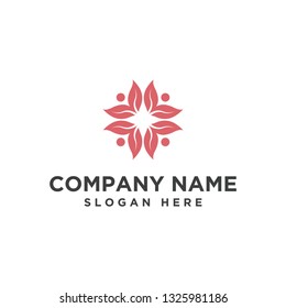 Abstract elegant flower logo icon vector design. Universal creative premium symbol