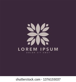 Abstract elegant flower logo icon vector design
