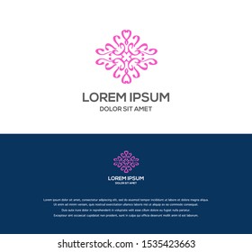 Abstract elegant flower logo icon vector design. Universal creative premium symbol. Graceful jewel vector sign.