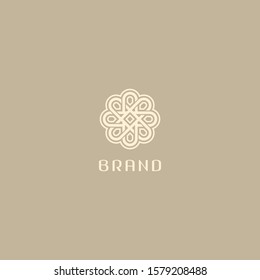 Abstract elegant flower logo icon vector design. Universal creative premium symbol. Graceful jewel boutique vector sign