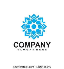 Abstract elegant flower logo icon vector design. Universal creative premium symbol. Graceful jewel vector sign.