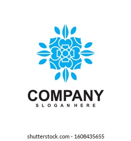 Abstract elegant flower logo icon vector design. Universal creative premium symbol. Graceful jewel vector sign.