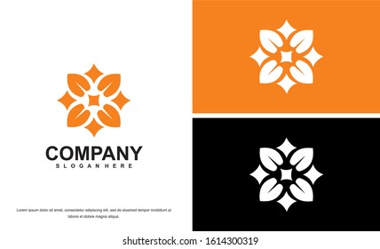 Abstract elegant flower logo icon vector design. Universal creative premium symbol. Graceful jewel vector sign.