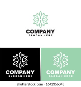Abstract elegant flower logo icon vector design. luxury and jewelry concepts for exclusive services and products, beauty and spa industry.