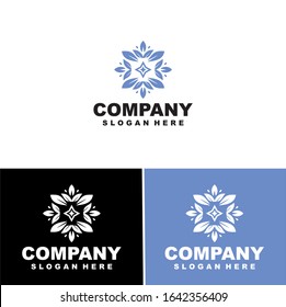 Abstract elegant flower logo icon vector design. luxury and jewelry concepts for exclusive services and products, beauty and spa industry.