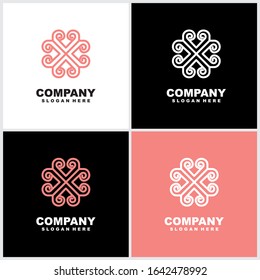 Abstract elegant flower logo icon vector design. luxury and jewelry concepts for exclusive services and products, beauty and spa industry.