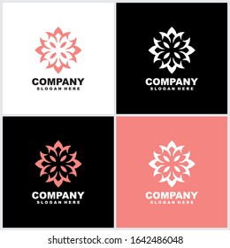 Abstract elegant flower logo icon vector design. luxury and jewelry concepts for exclusive services and products, beauty and spa industry.