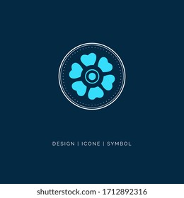 Abstract elegant flower logo icon vector design. Universal creative premium symbol.