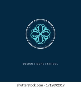 Diseño abstracto del icono del logotipo de la flor. Símbolo universal creativo premium.