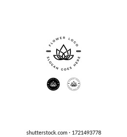 Abstract elegant flower logo icon vector design