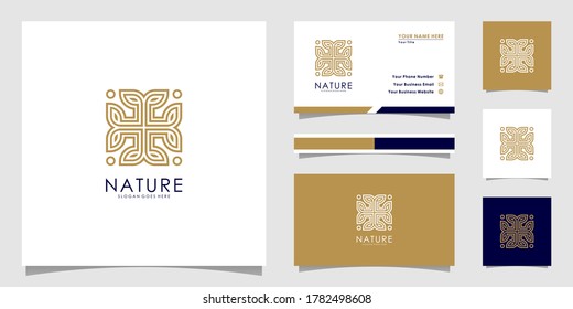 Abstract elegant flower logo icon vector design