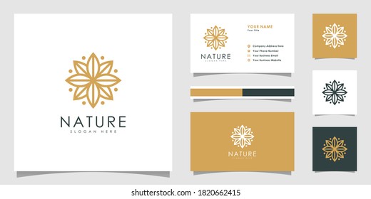 Abstract elegant flower logo icon vector design
