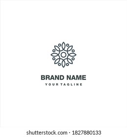 Resumen del diseño vectorial del icono del logotipo de la flor elegante. Símbolo universal creativo premium. Graceful jewel vector sign.