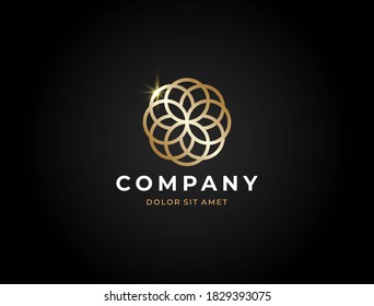 Resumen del diseño vectorial del icono del logotipo de la flor elegante. Símbolo universal creativo premium. Graceful jewel boutique vector sign.