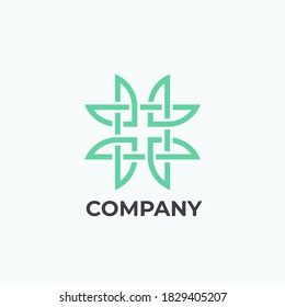 Abstract elegant flower logo icon vector design. Universal creative premium symbol. Graceful jewel boutique vector sign.