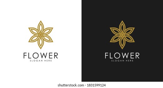 Abstract elegant flower logo icon vector design