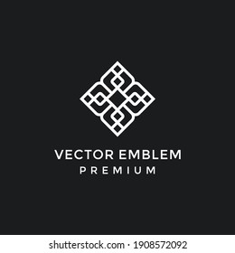 Abstract elegant flower logo icon vector design. Universal creative premium symbol.  in black backround