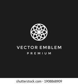 Abstract elegant flower logo icon vector design. Universal creative premium symbol. in black backround