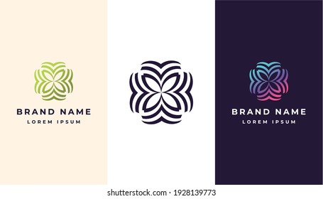 Resumen del diseño vectorial del icono del logotipo de la flor elegante. Símbolo universal creativo premium. Graceful jewel vector sign.