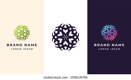 Abstract elegant flower logo icon vector design. Universal creative premium symbol. Graceful jewel vector sign.