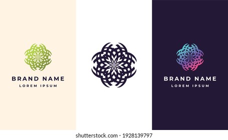 Abstract elegant flower logo icon vector design. Universal creative premium symbol. Graceful jewel vector sign.
