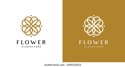Abstract elegant flower logo icon vector design
