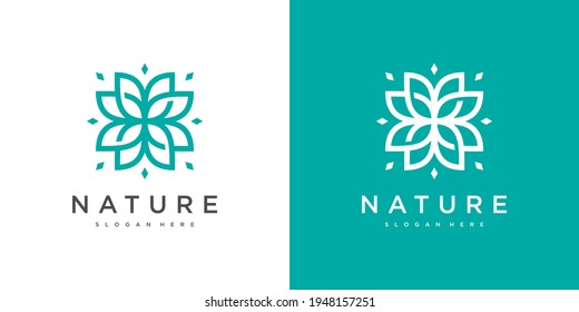 Abstract elegant flower logo icon vector design