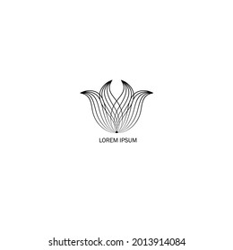 Resumen del diseño de la línea de arte del logotipo de la flor elegante. Símbolo universal de dibujo floral premium creativo.