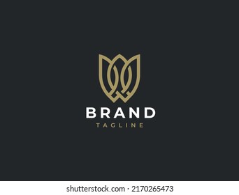 Abstract elegant flower logo icon vector design. Universal creative premium symbol.