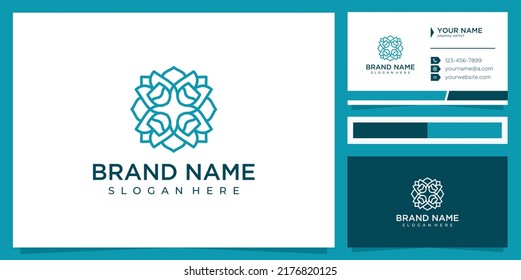Resumen del diseño vectorial del icono del logotipo de la flor elegante. Símbolo de prima creativo universal