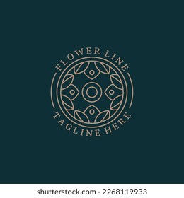 Abstract elegant flower logo icon vector design. Universal creative premium symbol. 
