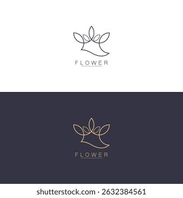 Abstract elegant flower logo icon vector design. Universal creative premium symbol.
