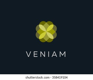 Abstract elegant flower logo icon vector design. Universal creative color symbol. App vector sign.