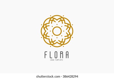 Abstract elegant flower logo icon vector design. Universal creative premium symbol. Graceful jewel vector sign.