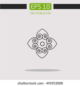 Abstract elegant flower logo icon vector design. Universal creative premium symbol. Graceful jewel vector sign.
