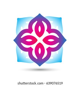 Abstract elegant flower logo icon vector design. Universal creative premium symbol. Graceful jewel vector sign.