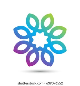 Abstract elegant flower logo icon vector design. Universal creative premium symbol. Graceful jewel vector sign.