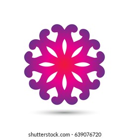 Abstract elegant flower logo icon vector design. Universal creative premium symbol. Graceful jewel vector sign.