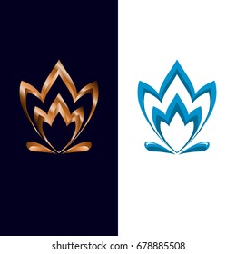 Abstract elegant flower logo icon. Universal creative symbol.