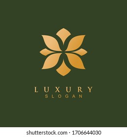 Abstract Elegant flower Shape Logo Sign Symbol Icon. luxury logo for villa and hotel. elegant logo design