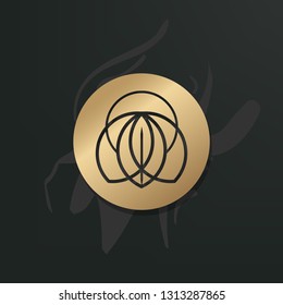 Abstract and elegant flower sign. Vector image.