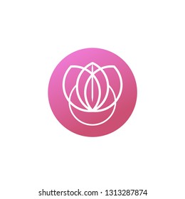 Abstract and elegant flower sign. Vector image.