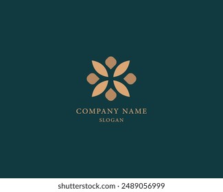 Abstract elegant flower symbol logo symbol of excellence global creative design decor vector