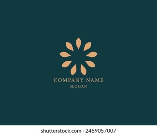 Abstract elegant flower symbol logo symbol of excellence global creative design decor vector