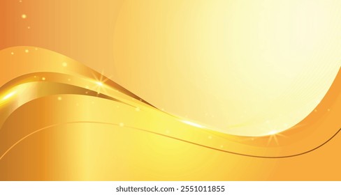 Abstractas Vector elegante de la línea de onda del oro que fluye en el fondo blanco. Elemento de diseño de Plantilla de onda de oro brillante de lujo con espacio para su texto. Traje para la presentación, cartel, volante, cubierta, Anuncio