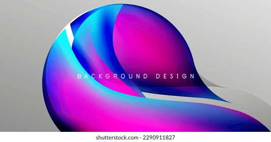 Abstract elegant flowing shapes background, fluid gradient colors. Template for covers, templates, flyers, placards, brochures, banners